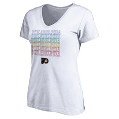 Philadelphia Flyers Women's City Pride V-Neck T-Shirt - White - NHL