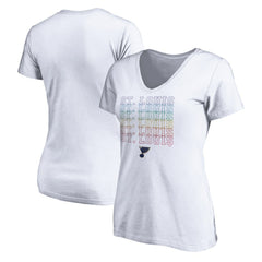 St. Louis Blues Women's City Pride V-Neck T-Shirt - White - NHL