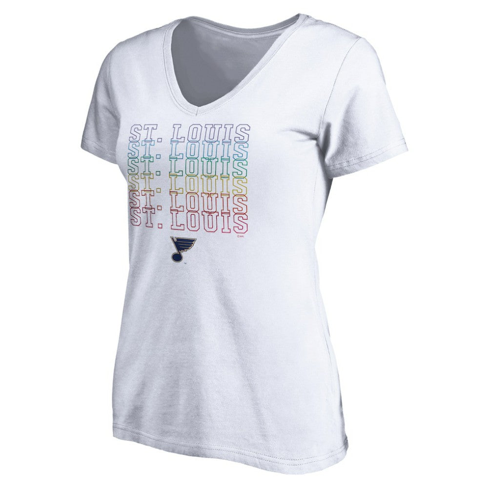 St. Louis Blues Women's City Pride V-Neck T-Shirt - White - NHL