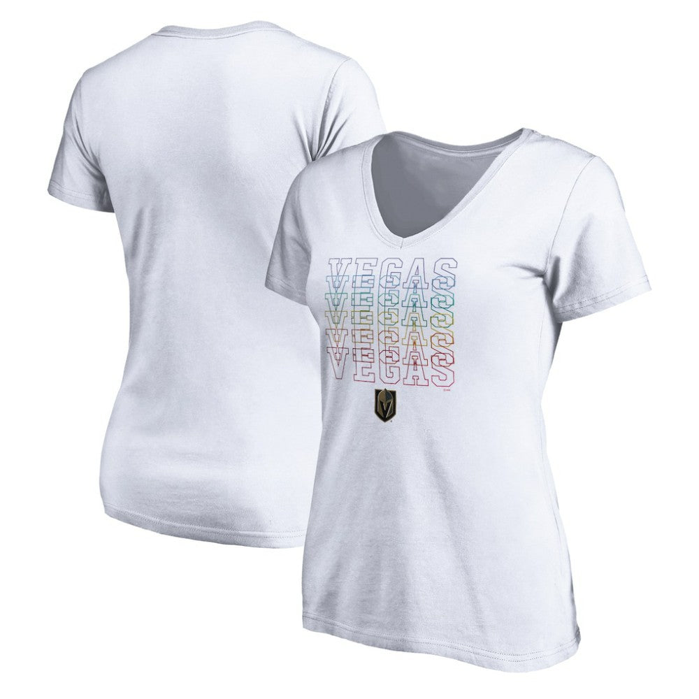 Vegas Golden Knights Women's City Pride V-Neck T-Shirt - White - NHL