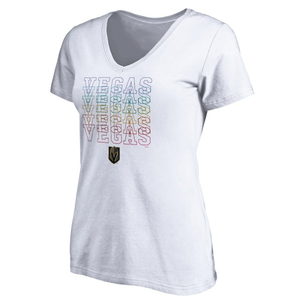 Vegas Golden Knights Women's City Pride V-Neck T-Shirt - White - NHL