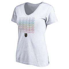 Vegas Golden Knights Women's City Pride V-Neck T-Shirt - White - NHL