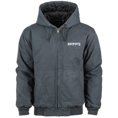 New England Patriots Dunbrooke Big & Tall Dakota Canvas Hoodie Full-Zip Jacket Charcoal | NFL