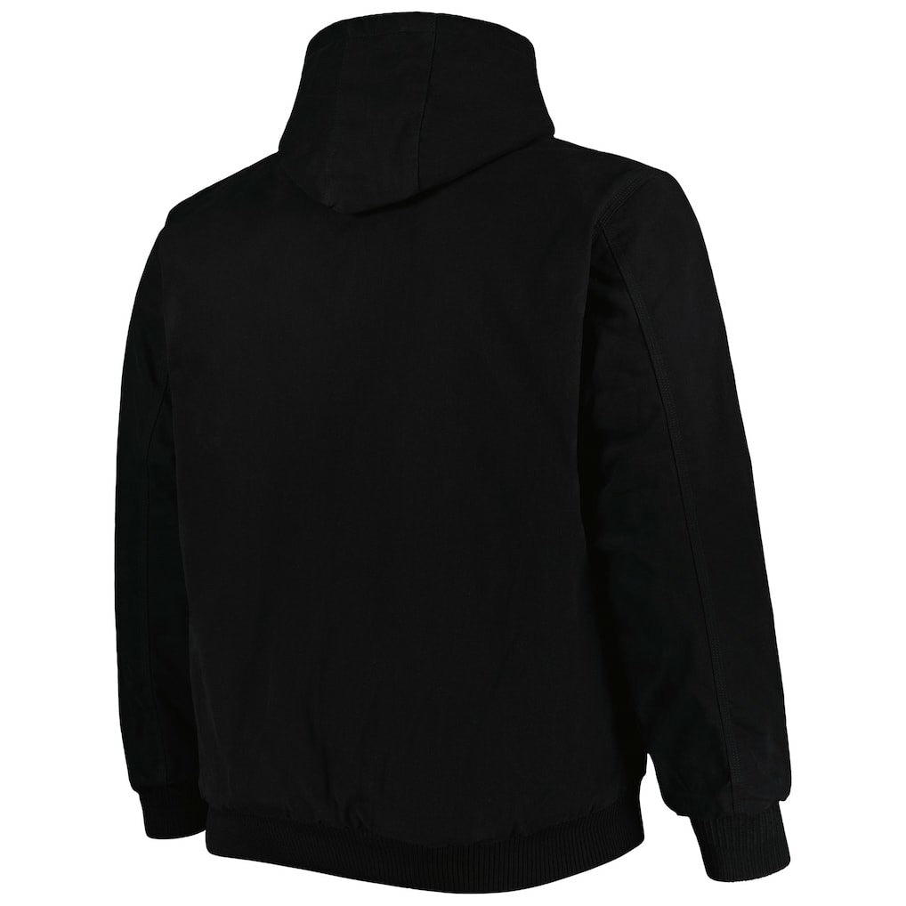 Cincinnati Bengals Dunbrooke Big & Tall Dakota Canvas Hoodie Full-Zip Jacket Black | NFL