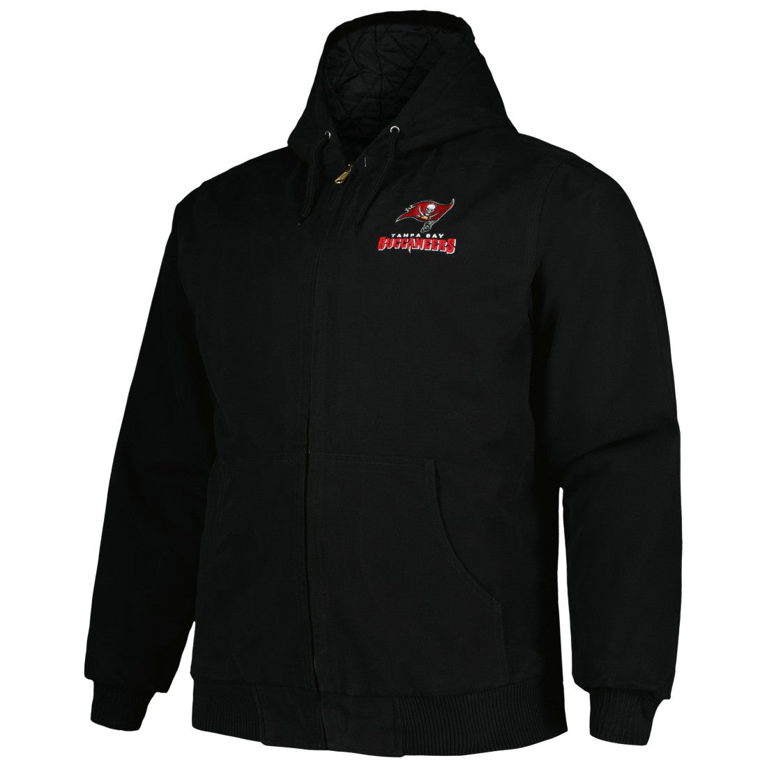 Tampa Bay Buccaneers Dunbrooke Big & Tall Dakota Canvas Hoodie Full-Zip Jacket Black | NFL