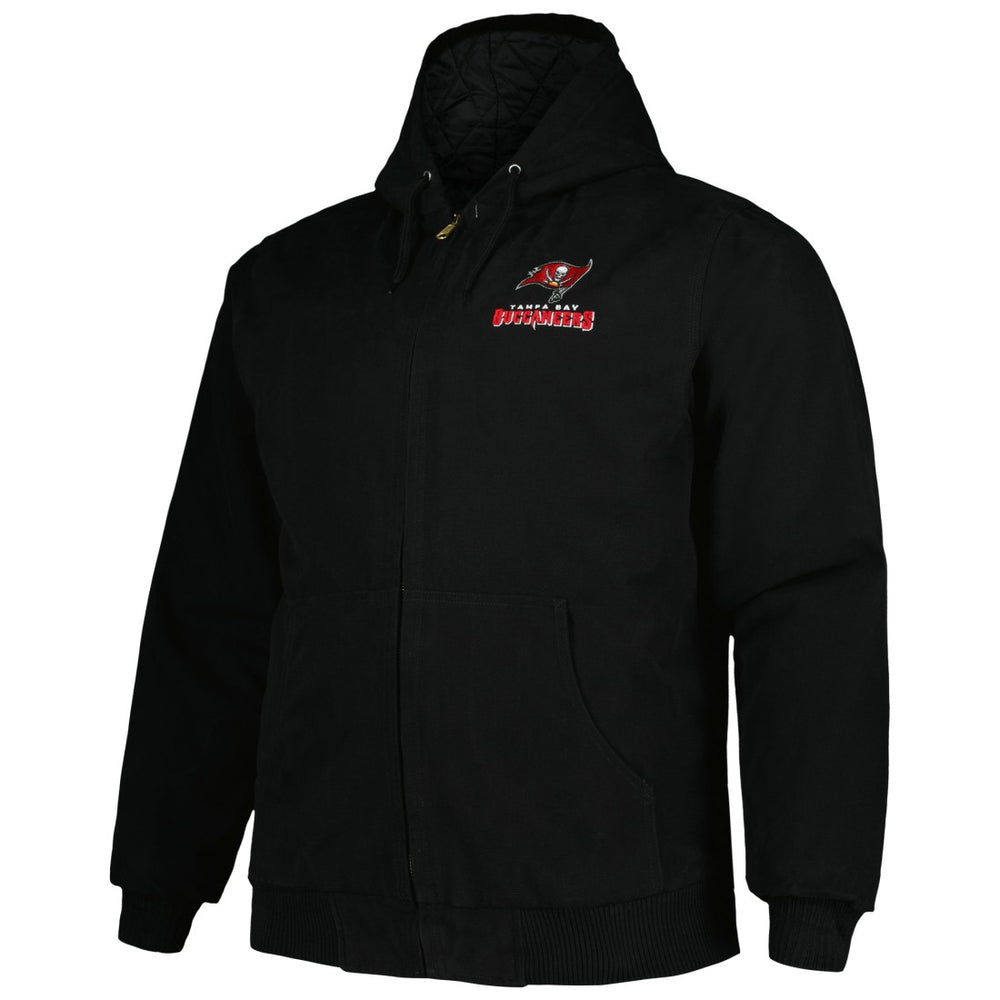Tampa Bay Buccaneers Dunbrooke Big & Tall Dakota Canvas Hoodie Full-Zip Jacket Black | NFL