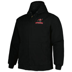 Tampa Bay Buccaneers Dunbrooke Big & Tall Dakota Canvas Hoodie Full-Zip Jacket Black | NFL