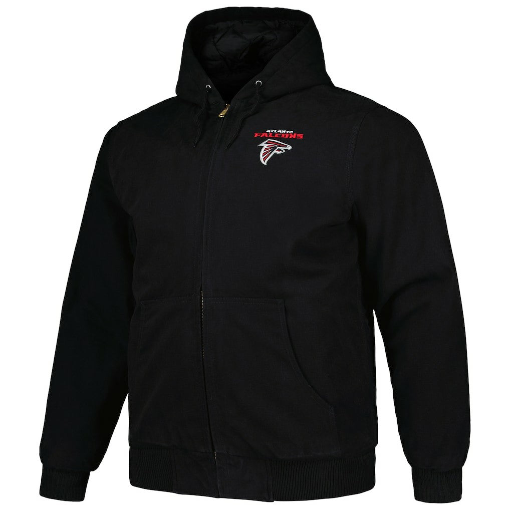 Atlanta Falcons Dunbrooke Big & Tall Dakota Canvas Hoodie Full-Zip Jacket Black | NFL