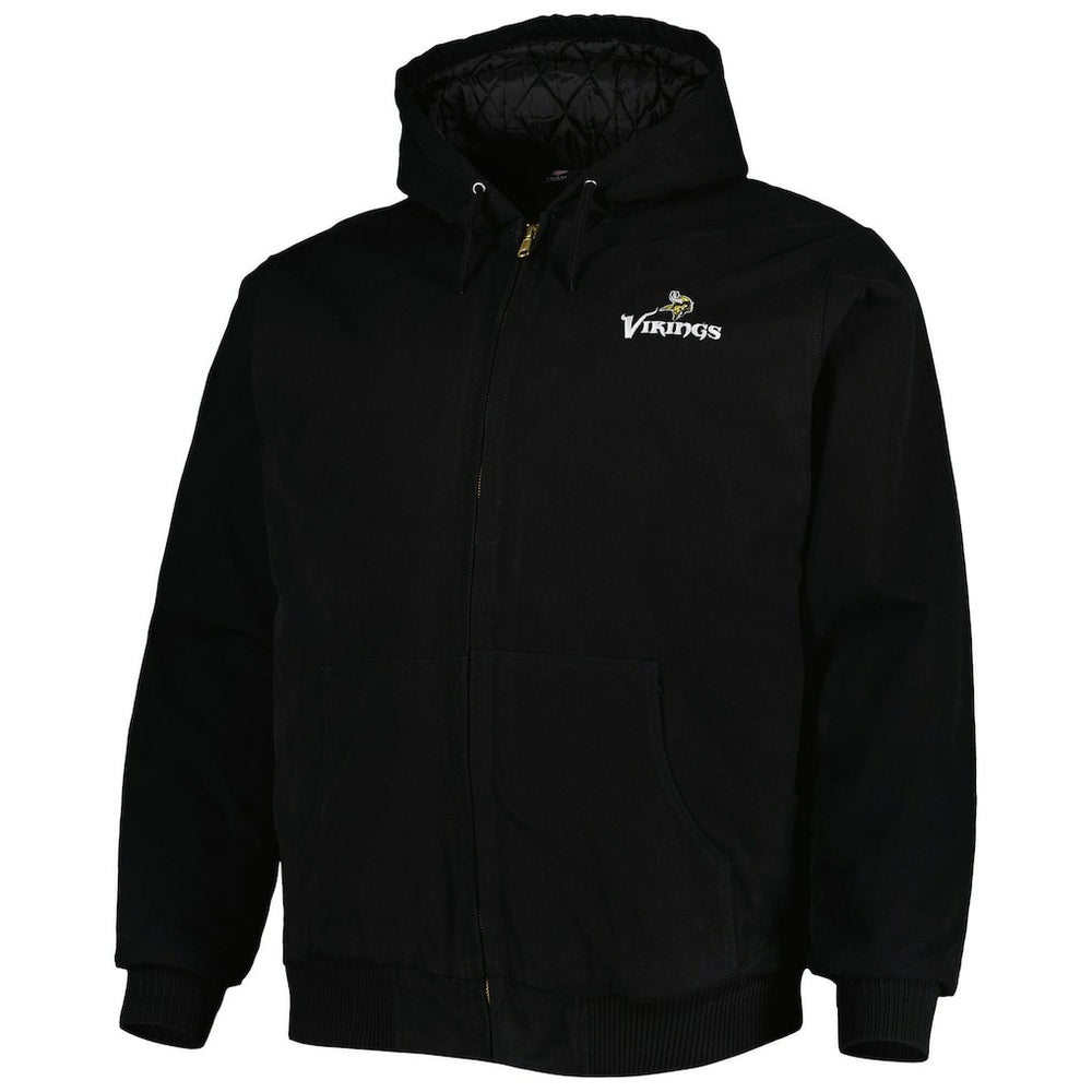 Minnesota Vikings Dunbrooke Big & Tall Dakota Canvas Hoodie Full-Zip Jacket Black | NFL