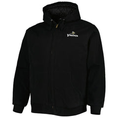 Minnesota Vikings Dunbrooke Big & Tall Dakota Canvas Hoodie Full-Zip Jacket Black | NFL