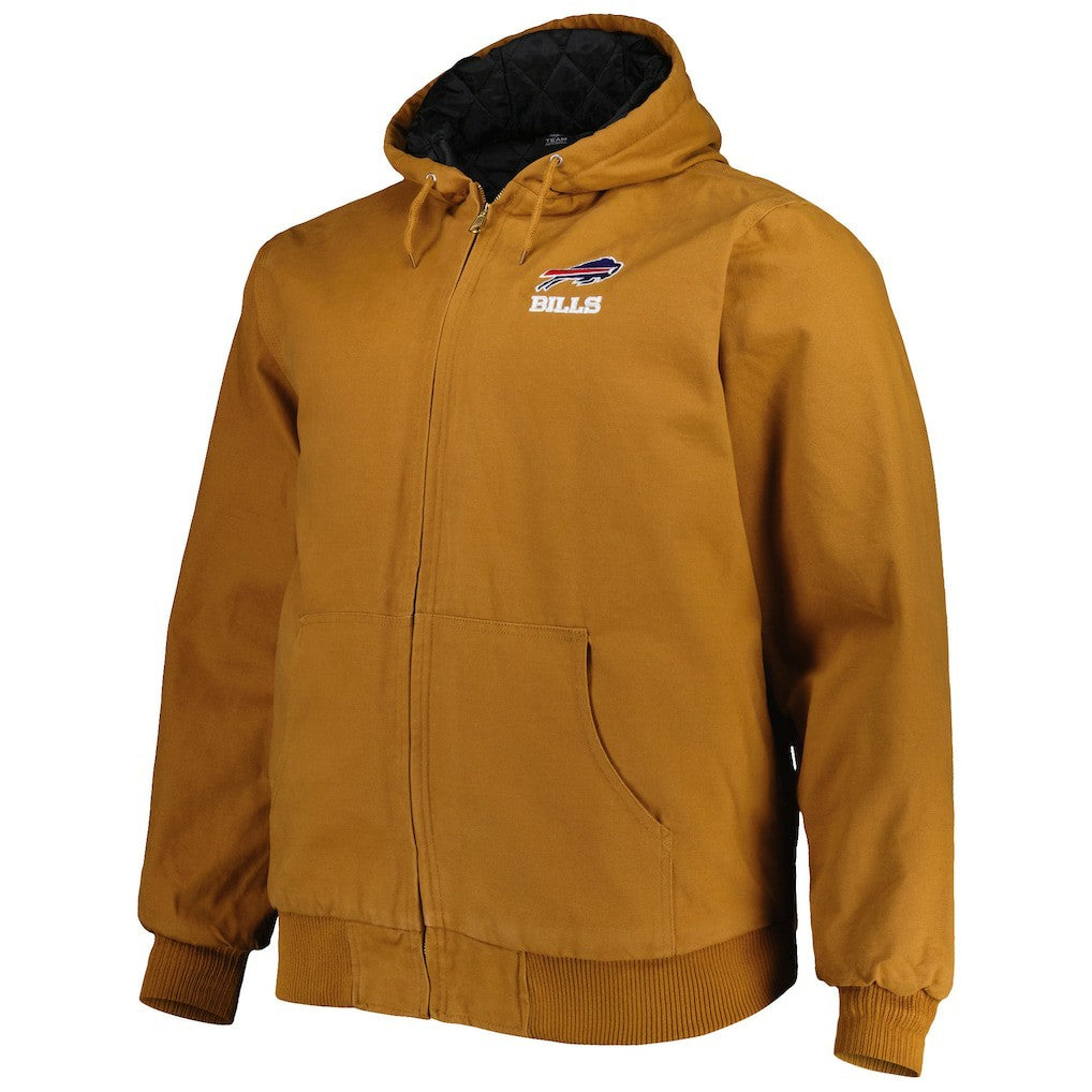 Buffalo Bills Dunbrooke Big & Tall Dakota Canvas Hoodie Full-Zip Jacket Tan | NFL