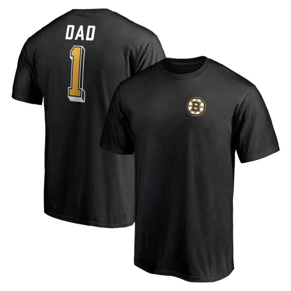 Boston Bruins Number One Dad Logo T-Shirt - Black - NHL