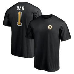 Boston Bruins Number One Dad Logo T-Shirt - Black - NHL