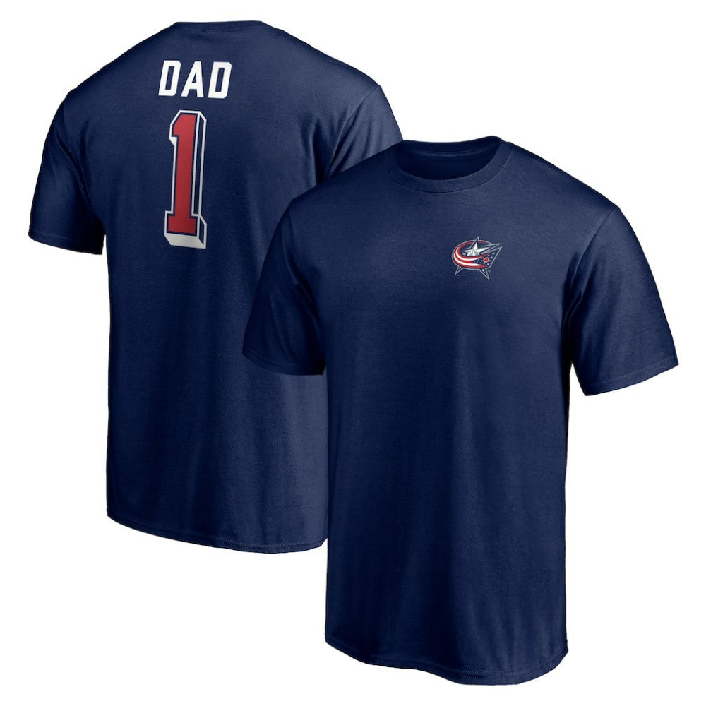 Columbus Blue Jackets Number One Dad Logo T-Shirt - Navy - NHL