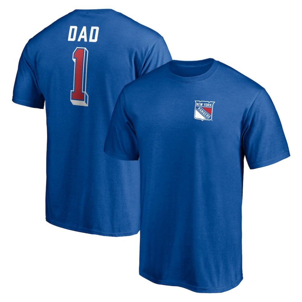 New York Rangers Number One Dad Logo T-Shirt - Royal - NHL