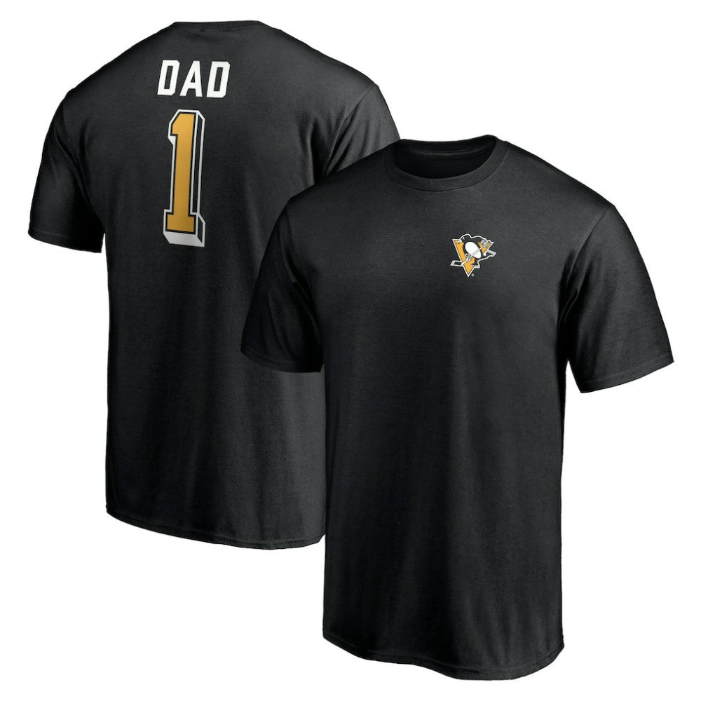 Pittsburgh Penguins Number One Dad Logo T-Shirt - Black - NHL