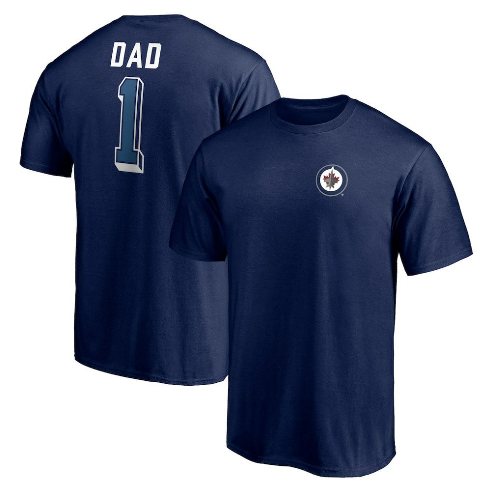 Winnipeg Jets Number One Dad Logo T-Shirt - Navy - NHL