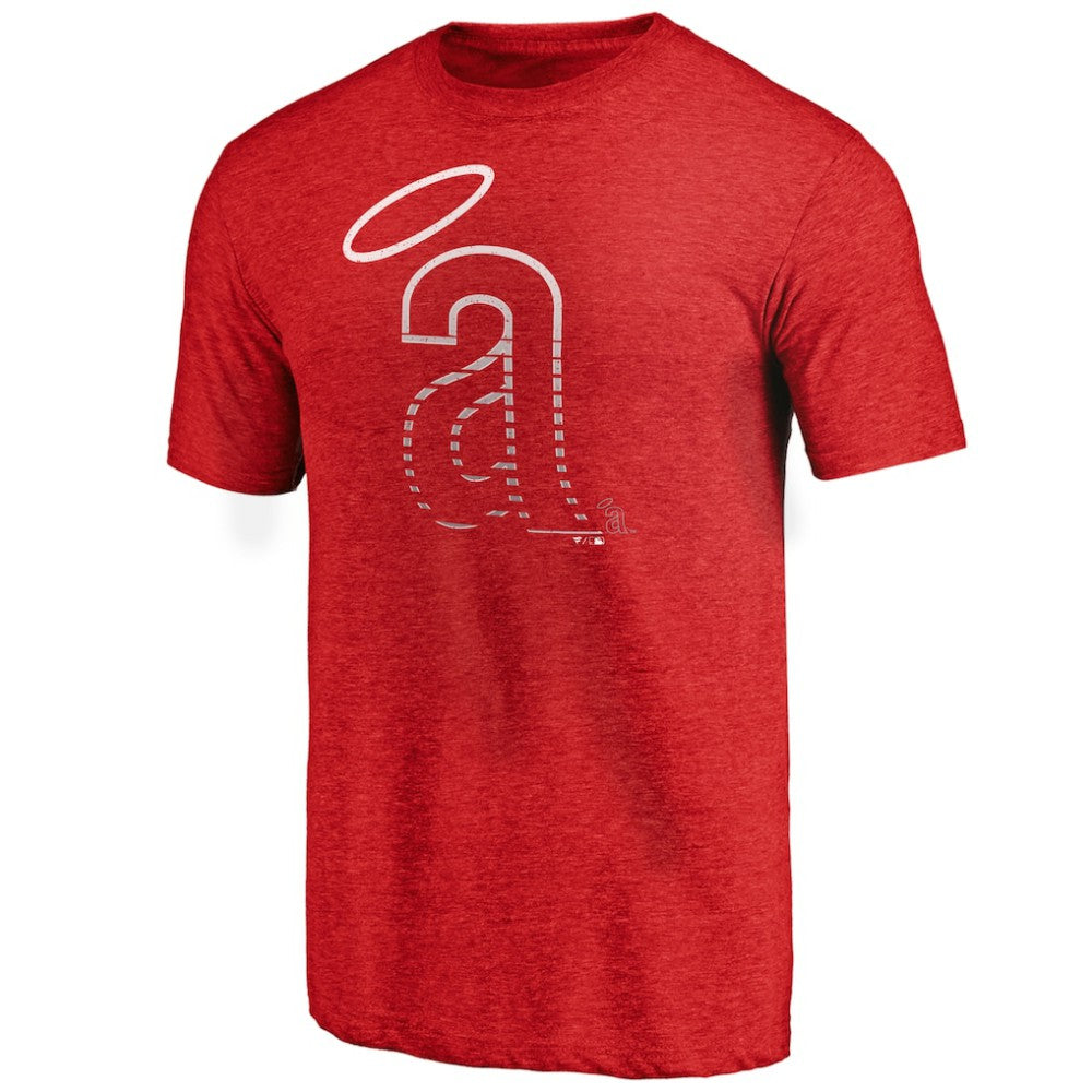 California Angels Cooperstown Weathered Logo Tri-Blend T-Shirt - MLB