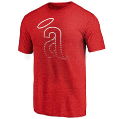 California Angels Cooperstown Weathered Logo Tri-Blend T-Shirt - MLB
