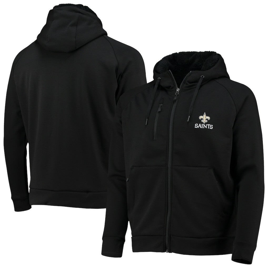 New Orleans Saints Dunbrooke Shag Tri-Blend Full-Zip Raglan Hoodie Black | NFL