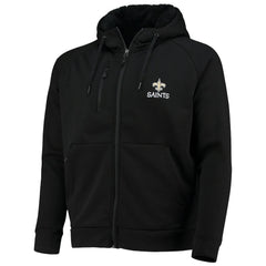 New Orleans Saints Dunbrooke Shag Tri-Blend Full-Zip Raglan Hoodie Black | NFL