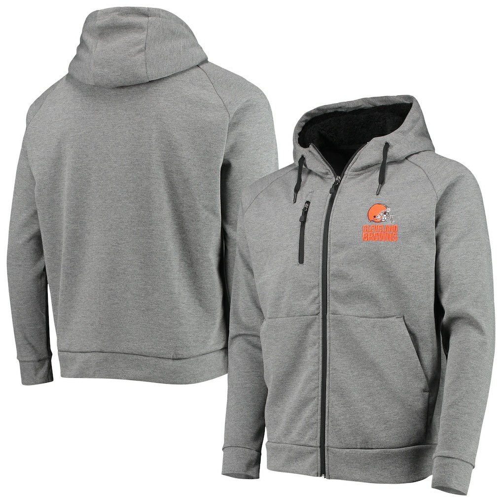Cleveland Browns Dunbrooke Shag Tri-Blend Full-Zip Raglan Hoodie Charcoal | NFL