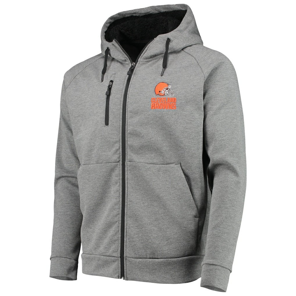 Cleveland Browns Dunbrooke Shag Tri-Blend Full-Zip Raglan Hoodie Charcoal | NFL