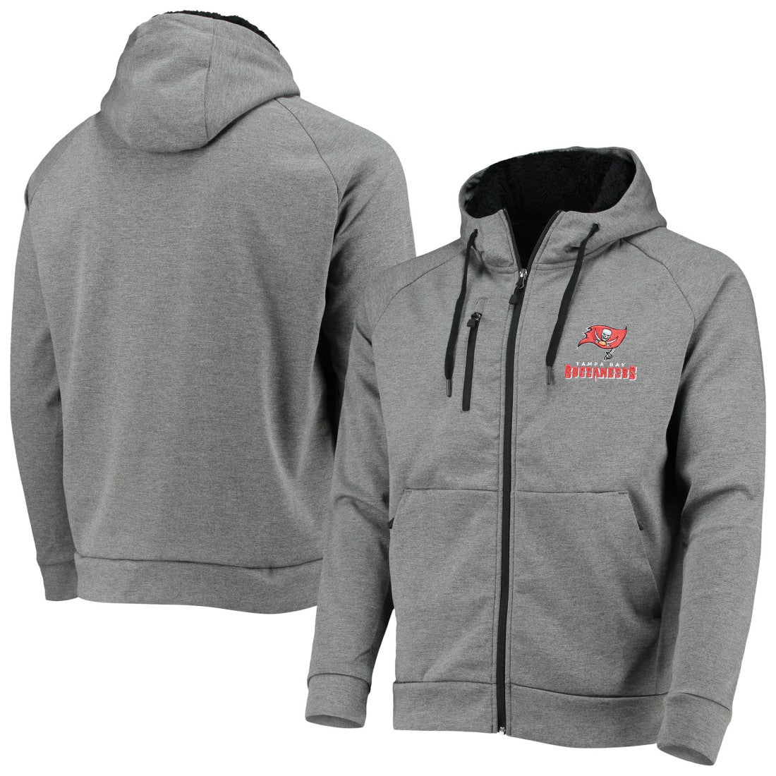 Tampa Bay Buccaneers Dunbrooke Shag Tri-Blend Full-Zip Raglan Hoodie Charcoal | NFL
