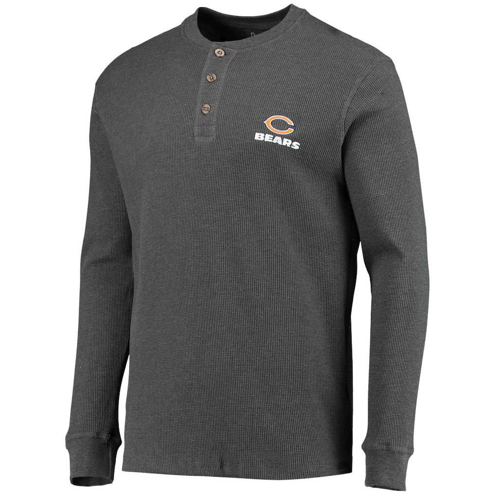 Chicago Bears Dunbrooke Logo Maverick Thermal Henley Long Sleeve T-Shirt Heathered Gray | NFL