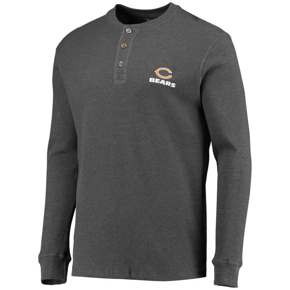 Chicago Bears Dunbrooke Logo Maverick Thermal Henley Long Sleeve T-Shirt Heathered Gray | NFL