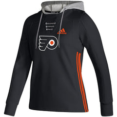 Philadelphia Flyers adidas Women's Skate Lace AEROREADY Pullover Hoodie - Black - NHL