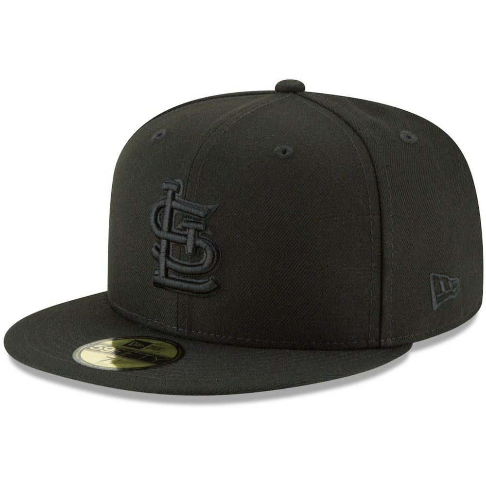 St. Louis Cardinals New Era Black on Black 59FIFTY Fitted Hat - MLB