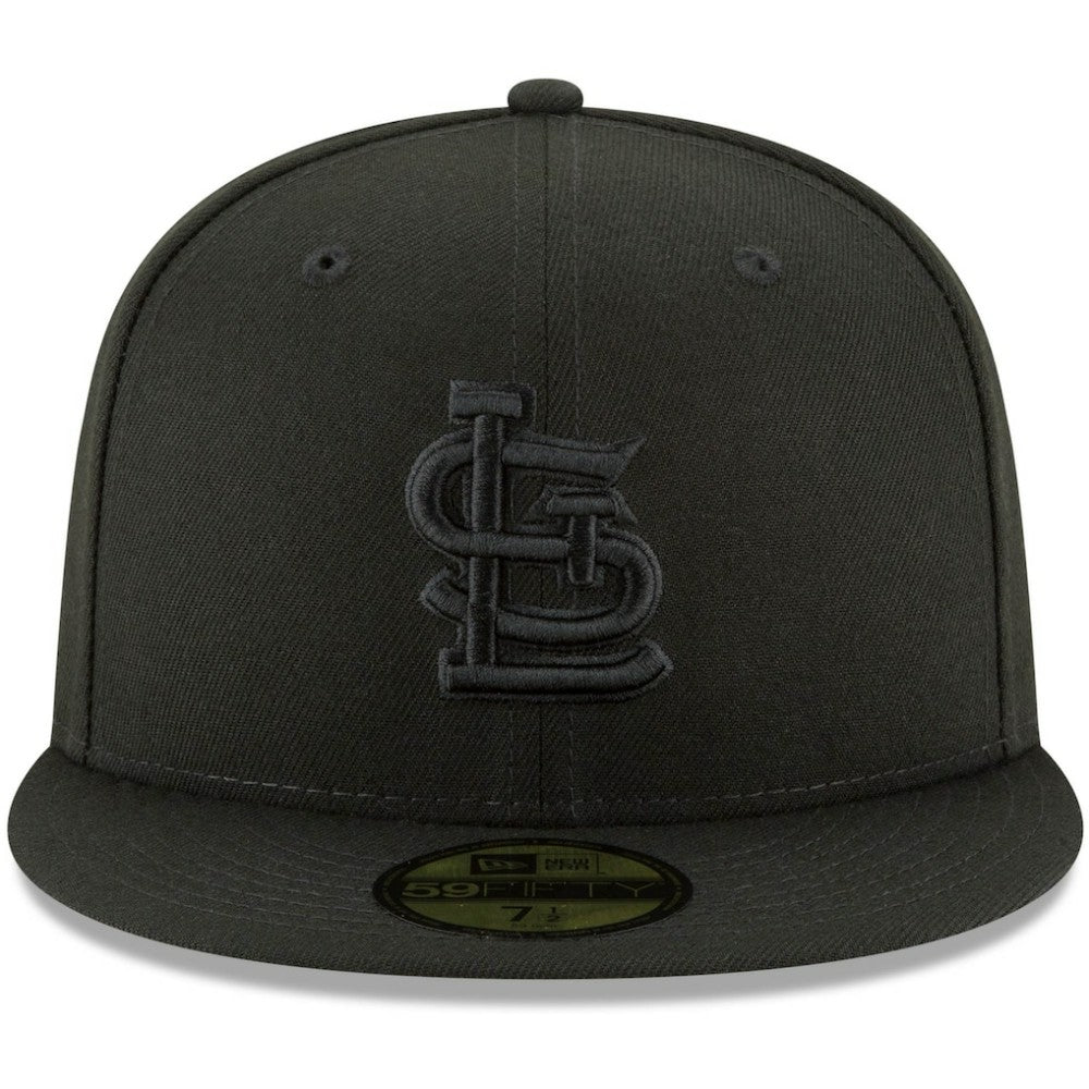 St. Louis Cardinals New Era Black on Black 59FIFTY Fitted Hat - MLB