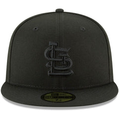 St. Louis Cardinals New Era Black on Black 59FIFTY Fitted Hat - MLB