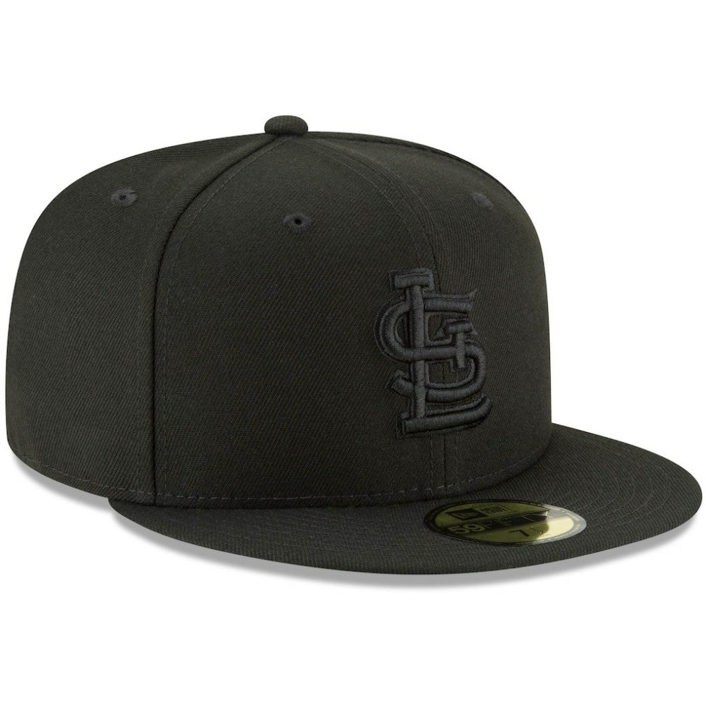 St. Louis Cardinals New Era Black on Black 59FIFTY Fitted Hat - MLB