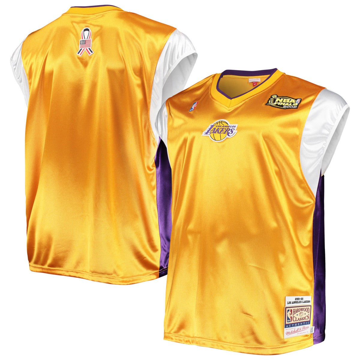 Los Angeles Lakers Hardwood Classics Big & Tall On-Court Shooting V-Neck Shirt Gold/Purple - NBA