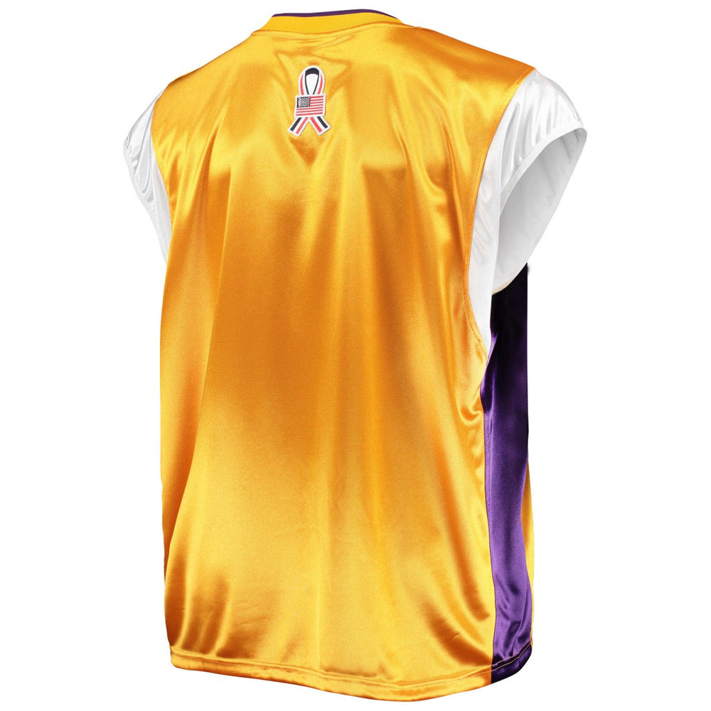 Los Angeles Lakers Hardwood Classics Big & Tall On-Court Shooting V-Neck Shirt Gold/Purple - NBA