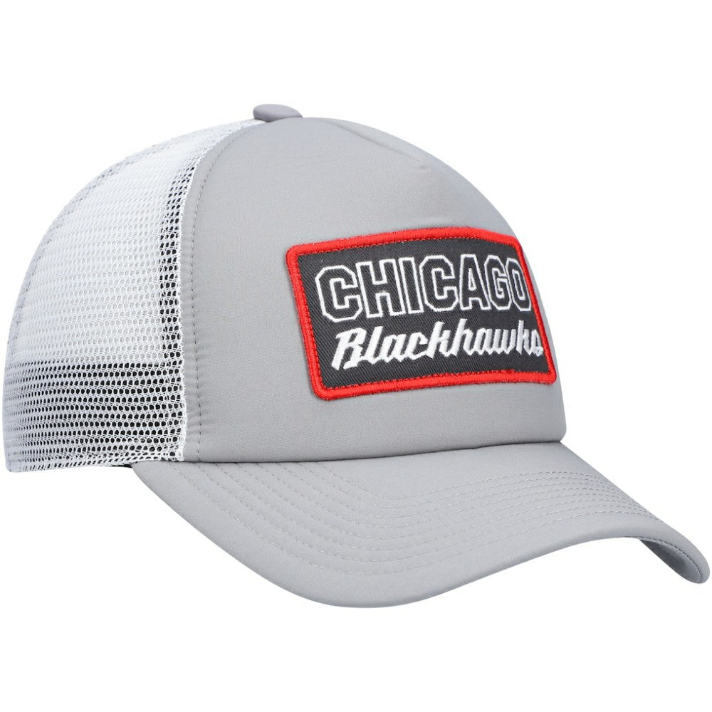 Chicago Blackhawks adidas Locker Room Foam Trucker Snapback Hat - Gray/White - NHL
