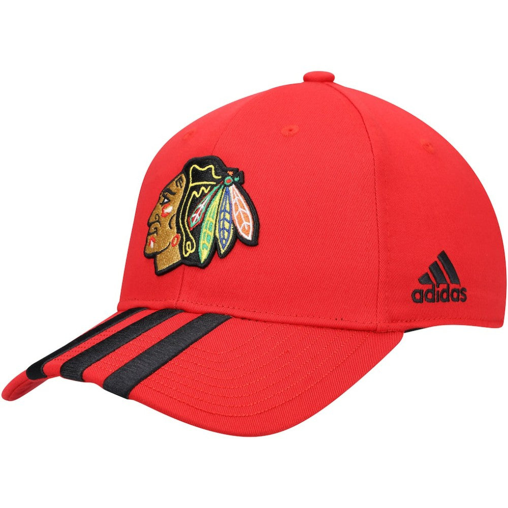 Chicago Blackhawks adidas Locker Room Three Stripe Adjustable Hat - Red - NHL