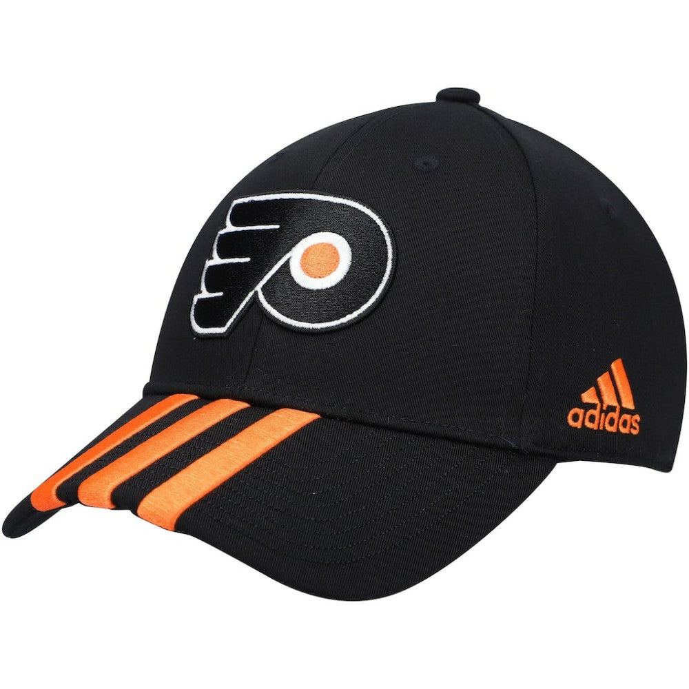Philadelphia Flyers adidas Locker Room Three Stripe Adjustable Hat - Black - NHL