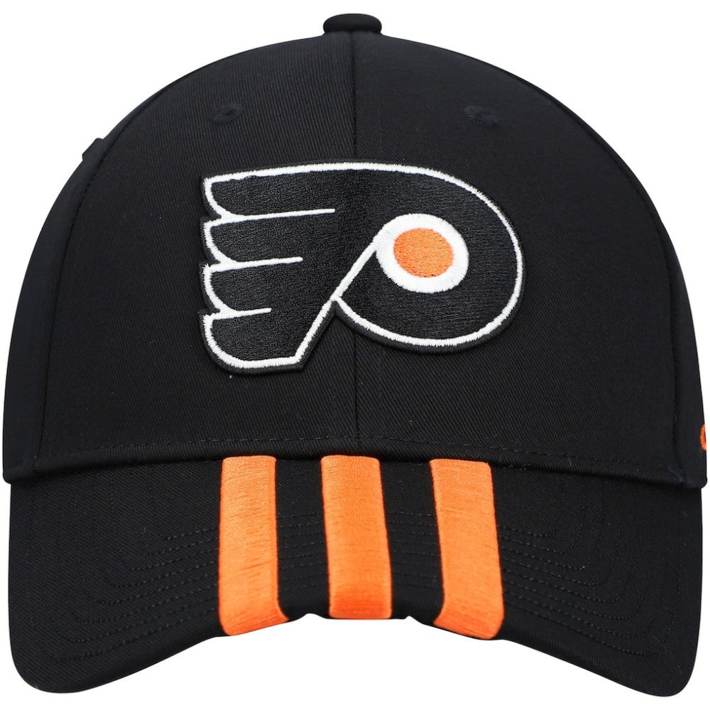 Philadelphia Flyers adidas Locker Room Three Stripe Adjustable Hat - Black - NHL