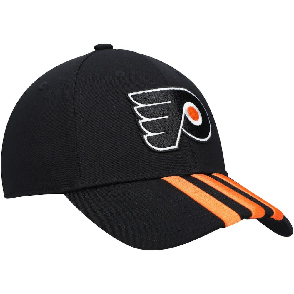 Philadelphia Flyers adidas Locker Room Three Stripe Adjustable Hat - Black - NHL