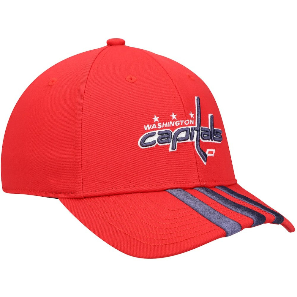 Washington Capitals adidas Locker Room Three Stripe Adjustable Hat - Red - NHL