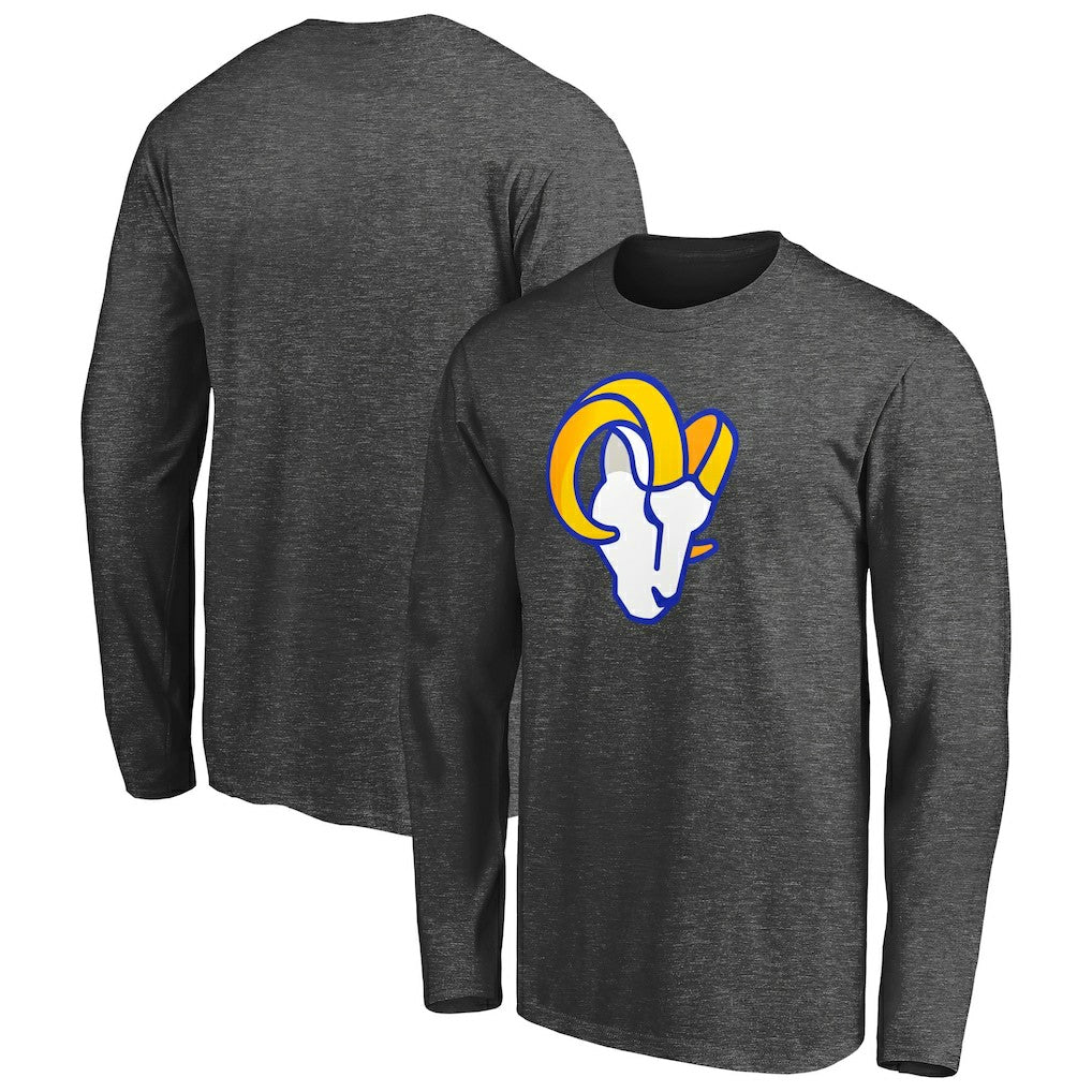 Los Angeles Rams Big & Tall Primary Logo Long Sleeve T-Shirt Heathered Charcoal | Fanatics