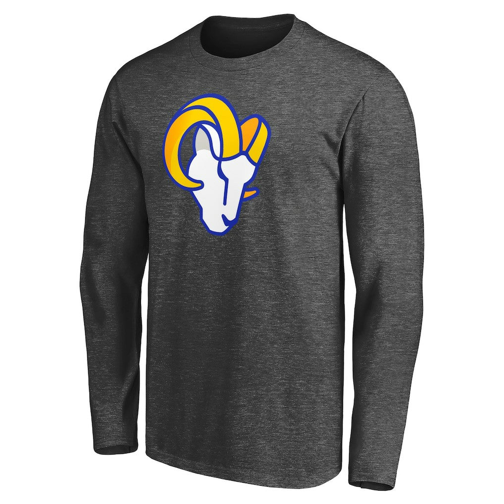 Los Angeles Rams Big & Tall Primary Logo Long Sleeve T-Shirt Heathered Charcoal | Fanatics