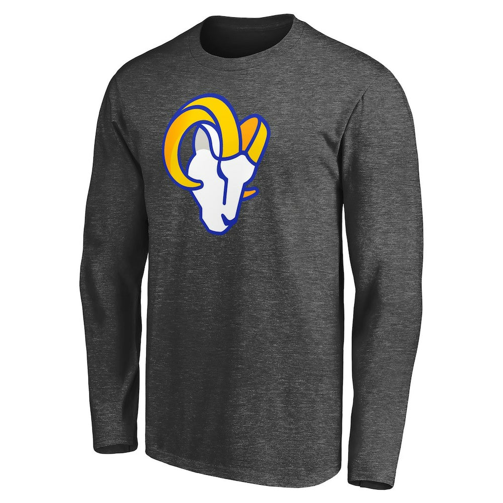 Los Angeles Rams Big & Tall Primary Logo Long Sleeve T-Shirt Heathered Charcoal | Fanatics