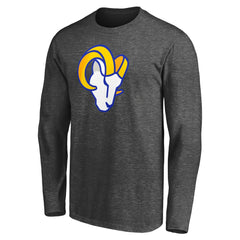 Los Angeles Rams Big & Tall Primary Logo Long Sleeve T-Shirt Heathered Charcoal | Fanatics