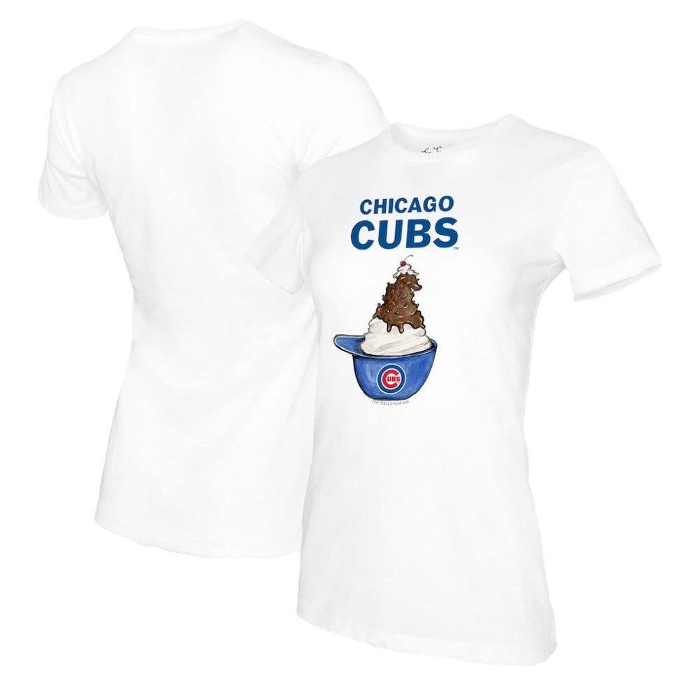 Chicago Cubs Tiny Turnip Women's Sundae Helmet T-Shirt - MLB