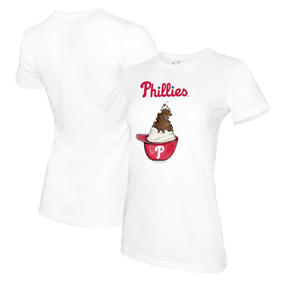 Philadelphia Phillies Tiny Turnip Women's Sundae Helmet T-Shirt - MLB