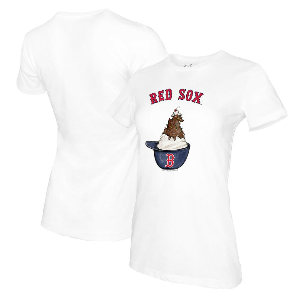 Boston Red Sox Tiny Turnip Women's Sundae Helmet T-Shirt - MLB